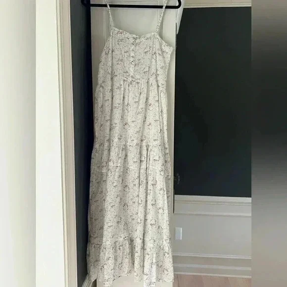 Vici Secret Garden Swiss dot floral Tiered button maxi M - Picture 3 of 5